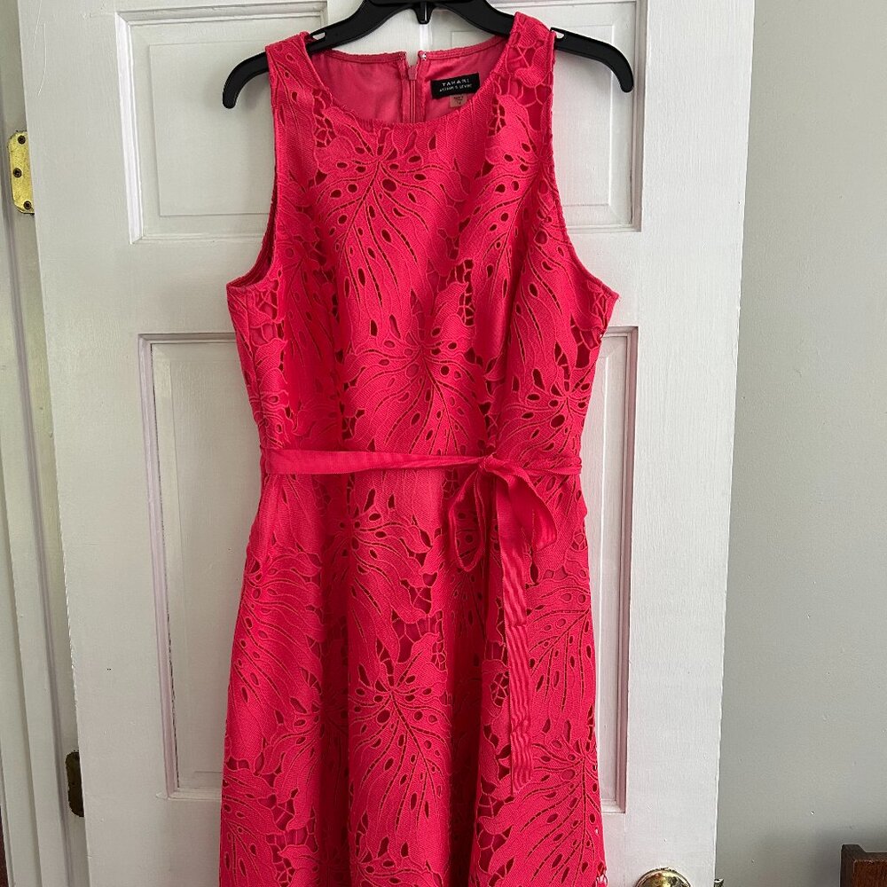 TAHARI Dressy Fuchsia - Colored Lace Dress